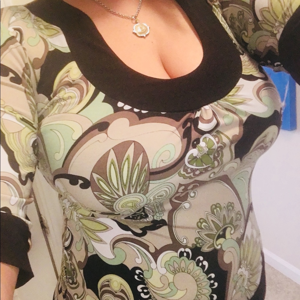 Paisley neutral colored blouse